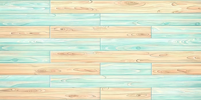 Wooden table surface, textured blue and beige colors planks, generated by AI illustration.