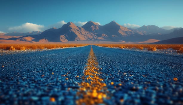 The prospect of a road stretching into the distance, against the background of nature. High quality photo