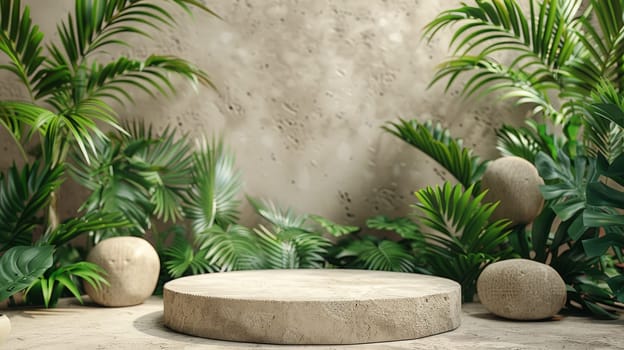 Minimal Podium state platform or Dais with nature background