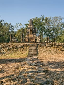 Wat Phra Bat Noi historical temple by day in Sukhothai, Thailand