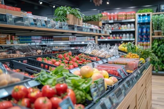 Supermarket or Grocery with product on shelf. retail store.