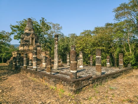 Wat Phra Bat Noi historical temple by day in Sukhothai, Thailand