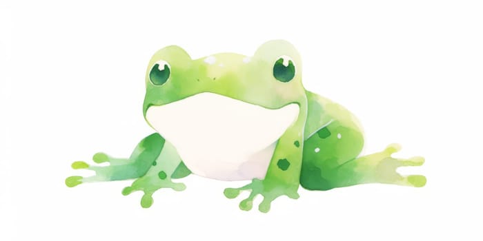Cute frog hand drawn watercolor illustration