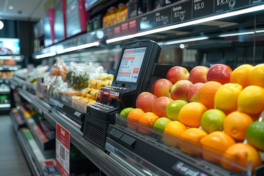 cashier machine in supermarket at shopping mall.