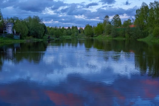 Sunset on the lake. High quality photo