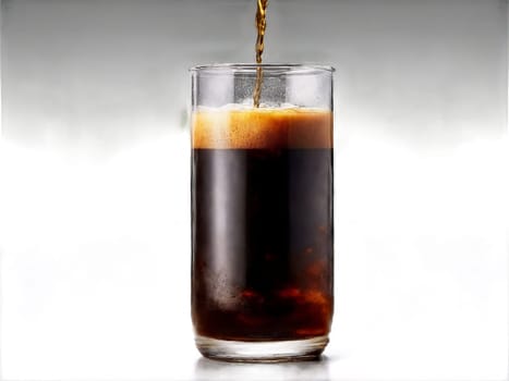 Cold Brew A deep dark cold brew in a cylindrical glass with condensation on the. Drink isolated on transparent background.