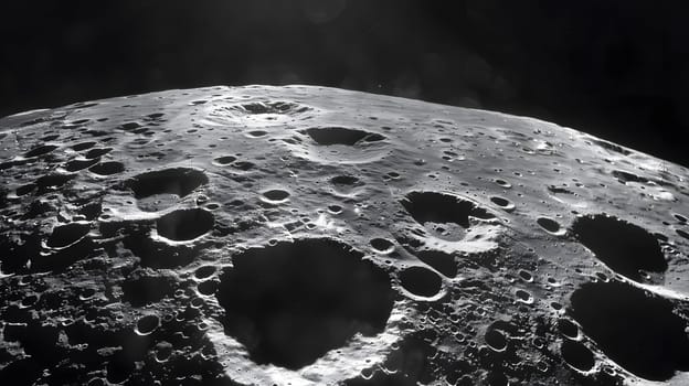 A monochromatic image of the Moon showcasing its cratercovered surface, highlighting the astronomical objects geological phenomenon and scientific significance in the realm of astronomy