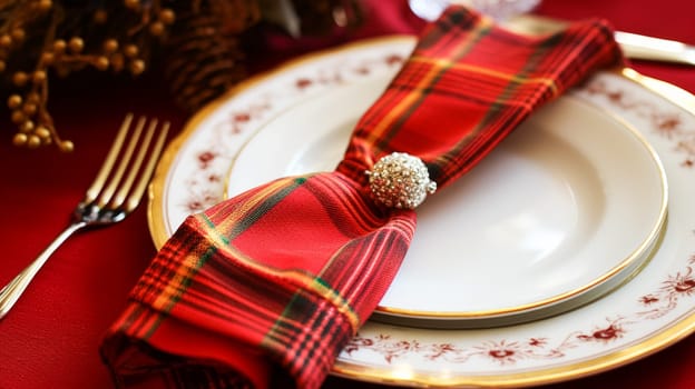 Holiday table decor, Christmas holidays celebration, tablescape and dinner table setting, English country decoration and home styling inspiration