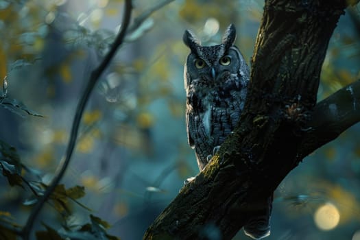 Documentary of Owl in Deep Forest with Blending Natural Light Concept Discovery of Nature and Culture.