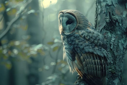 Documentary of Owl in Deep Forest with Blending Natural Light Concept Discovery of Nature and Culture.