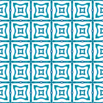 Hand drawn tropical seamless border. Blue fetching boho chic summer design. Tropical seamless pattern. Textile ready impressive print, swimwear fabric, wallpaper, wrapping.