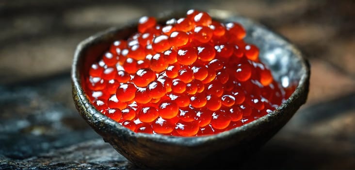 Red salmon caviar. Generative AI. High quality photo