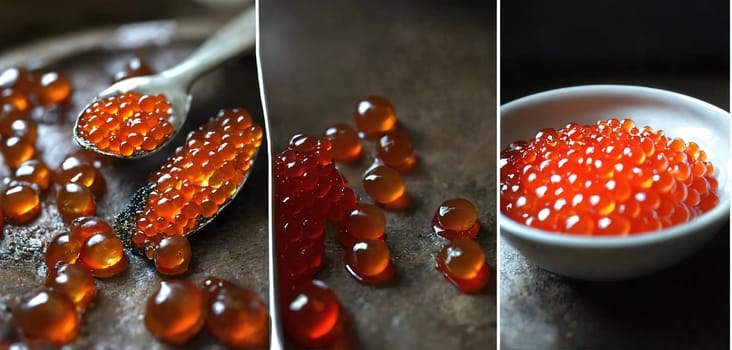 Red salmon caviar. Generative AI. High quality photo