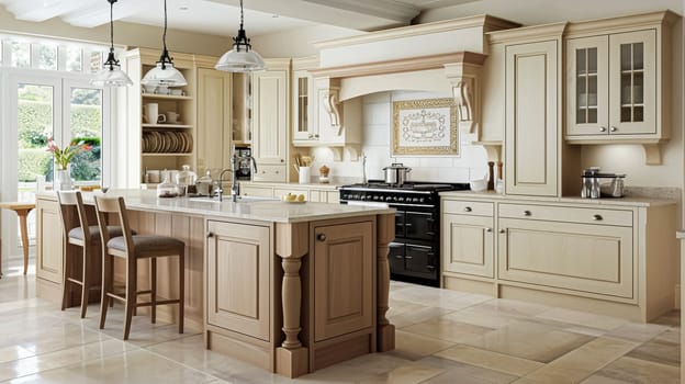 Bespoke kitchen design, country house and cottage interior design, English countryside style renovation and home decor idea