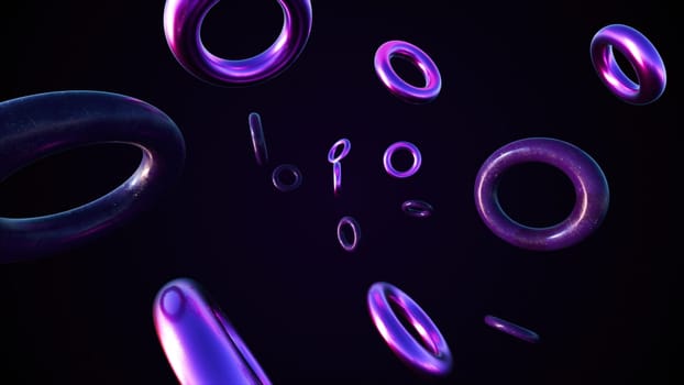 3d render Violets torus. Computer generated