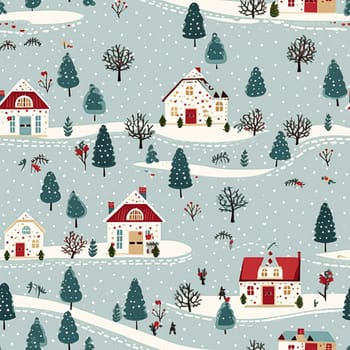 Seamless pattern, tileable Christmas holiday country dots print, English countryside cottage for wallpaper, wrapping paper, scrapbook, fabric and product design inspiration