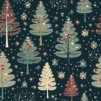 Christmas tree seamless pattern, tileable holiday country print for wallpaper, green wrapping paper, scrapbook, fabric and product design idea