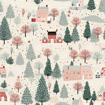 Seamless pattern, tileable Christmas holiday country dots print, English countryside cottage for wallpaper, wrapping paper, scrapbook, fabric and product design inspiration