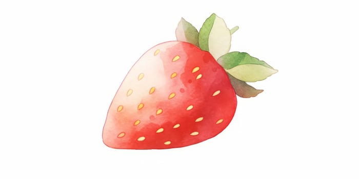 Strawberry hand painted watercolor illustration