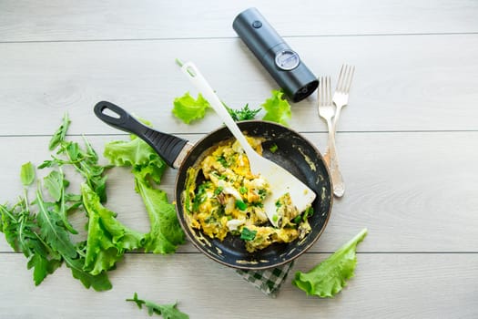 fried omelette stuffed with herbs, parsley, dill .