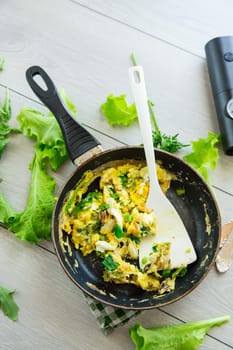 fried omelette stuffed with herbs, parsley, dill .