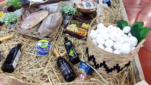 Beer Sheva Negev Israel May 7, 2023 - a set of products for the Israeli holiday of Shavuot in the supermarket. High quality photo