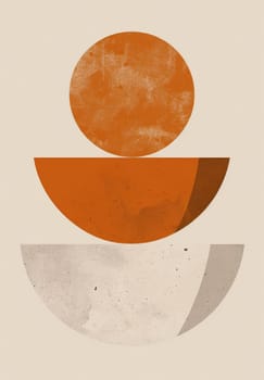 Abstract orange and white geometric design poster inspired by modern business and art trends