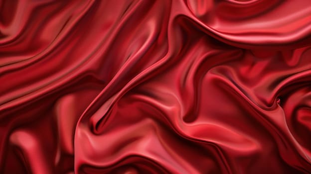 Red satin fabric close up with beautiful folds and textures for fashion and beauty backgrounds