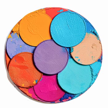 Beauty product and cosmetics texture as circle shape design, makeup blush eyeshadow powder as abstract luxury cosmetic background art