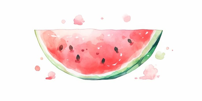 Piece of watermelon hand painted watercolor illustration
