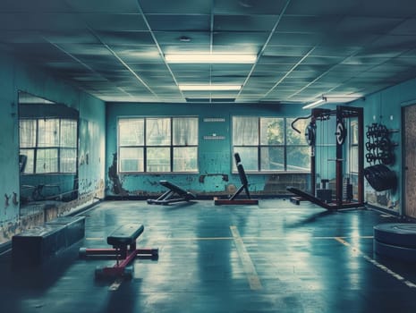 Abandoned Fitness Center in Disrepair.