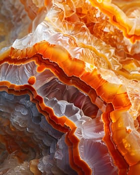 Closeup of a peachcolored rock with white patterns, resembling a natural landscape. The rock is a natural material, a key ingredient in sculpting wood in a waterthemed event