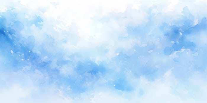 Blue sky and clouds watercolor background