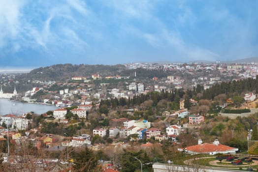 Arial View of Istanbul residential buildings .