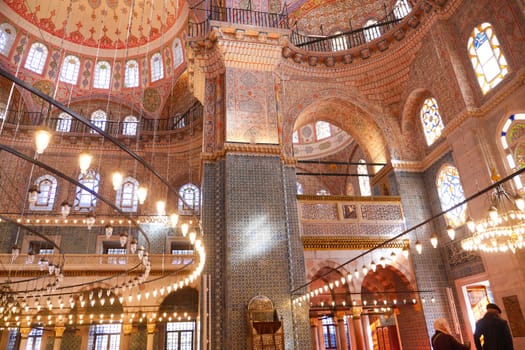 Turkey istanbul 29 june 2023. Interior view of Suleymaniye, an Ottoman imperial mosque located on the Third Hill of Istanbul, Turkiye