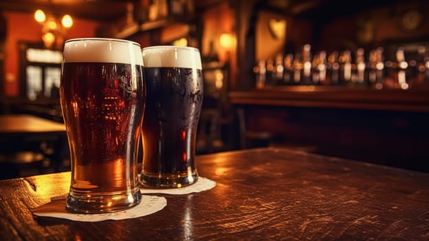 Beer in the English countryside pub, drink flavour, holiday and celebration idea