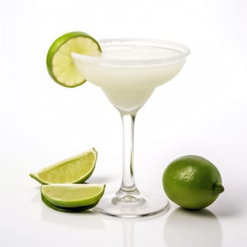 Cocktail Day Daiquiri with Lemon and Lemon Lime. Coctail Day on White Background.