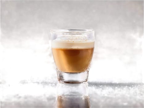 Cortado A balanced cortado in a small glass with a perfect layer of microfoam. Drink isolated on transparent background.