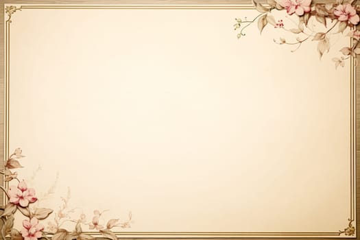 Blank vintage floral paper background for printable digital paper, art stationery and greeting card illustration idea