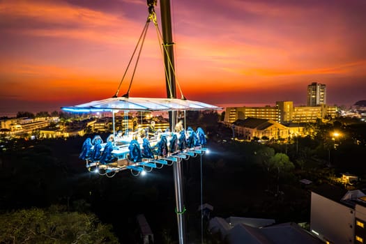 Aerial view of a dinner in the sky in Karon, Phuket, Thailand, south east asia