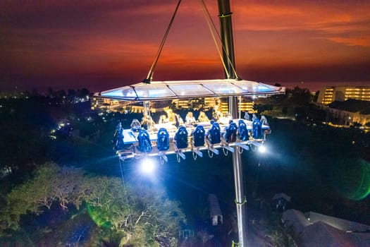 Aerial view of a dinner in the sky in Karon, Phuket, Thailand, south east asia