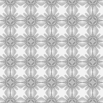 Hand painted tiled watercolor border. Black and white brilliant boho chic summer design. Tiled watercolor background. Textile ready artistic print, swimwear fabric, wallpaper, wrapping.