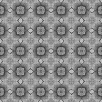 Watercolor summer ethnic border pattern. Black and white enchanting boho chic summer design. Ethnic hand painted pattern. Textile ready great print, swimwear fabric, wallpaper, wrapping.