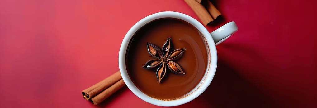 Warm and inviting image featuring two cups of spicy Champurrado adorned with cinnamon and star anise, presented on a white background