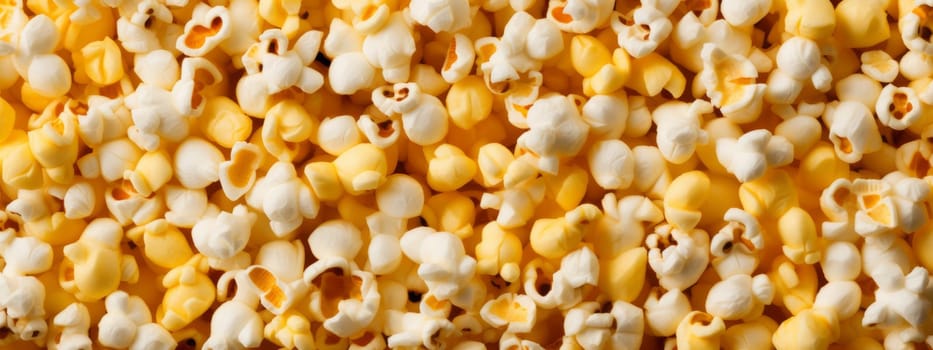Scattered salted popcorn, texture background