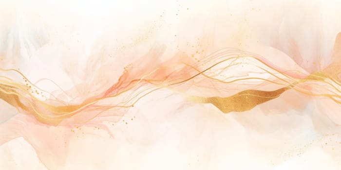 Abstract gold and beige alcohol ink technique background. Luxury fluid art watercolor painting