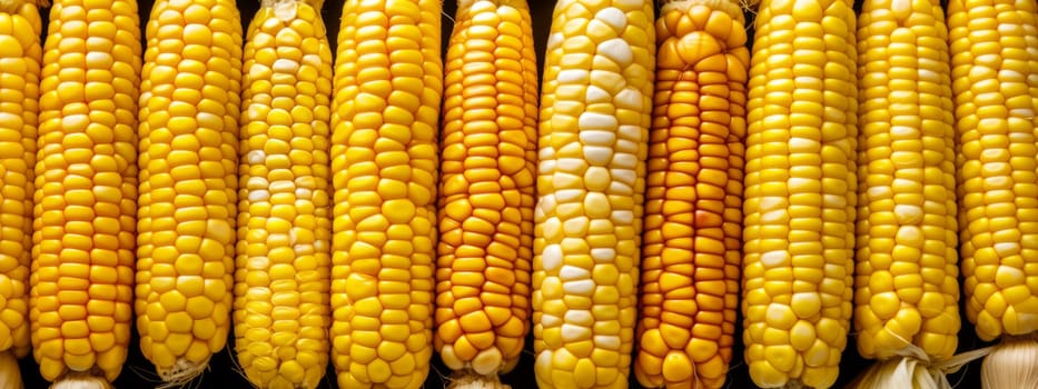 Fresh ripe corn cobs seamless texture background