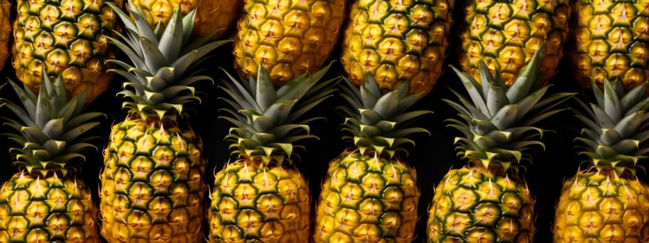 A lot of pineapple fruit texture background