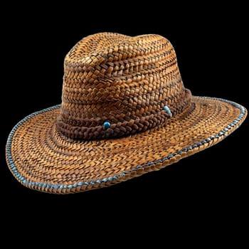 Summer Straw Hat for Sunny Days Png Isolated on Transparent Background. AI generated