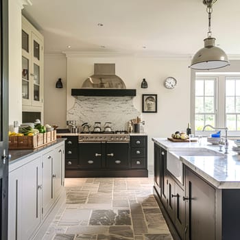 Bespoke kitchen design, country house and cottage interior design, English countryside style renovation and home decor idea